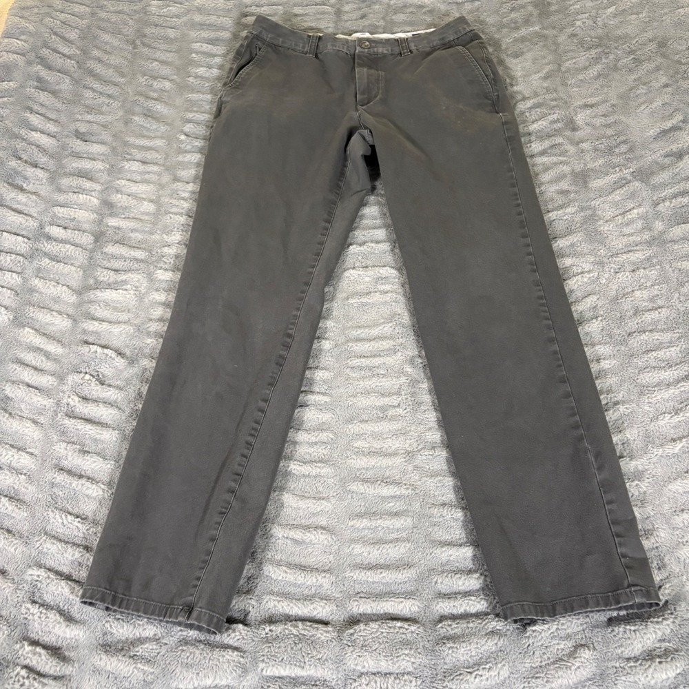 Bonobos Mens Slim Chino Pants Gray Charcoal 31x32 Cotton Casual Trousers AR928